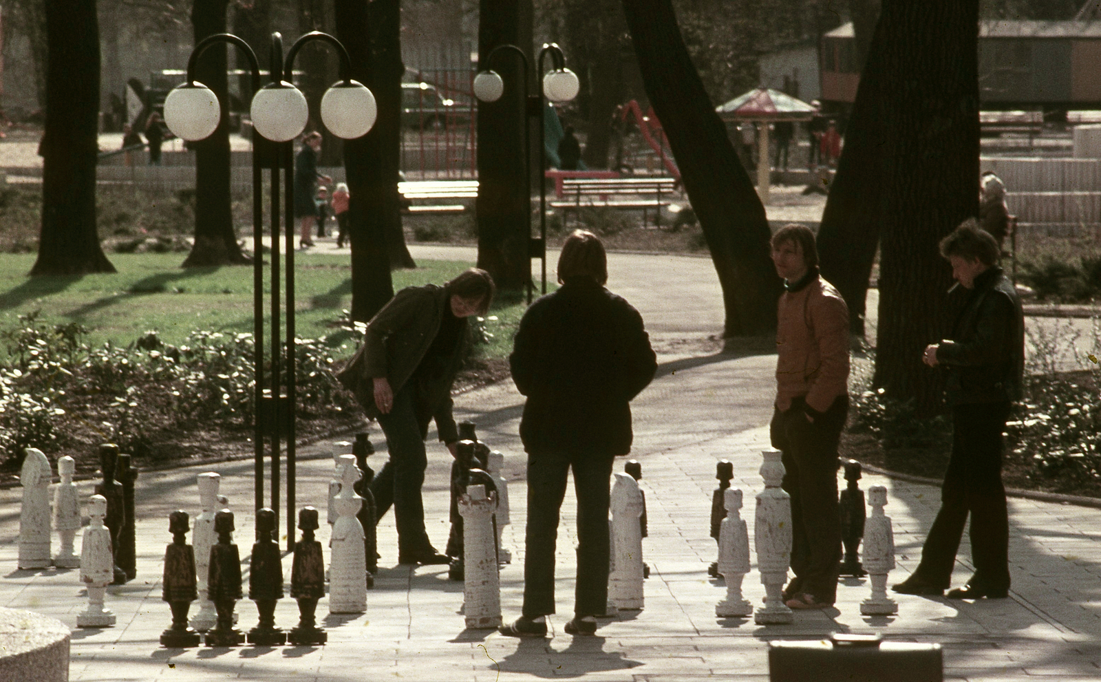 Germany, 1982, Urbán Tamás, colorful, chess, Fortepan #90000