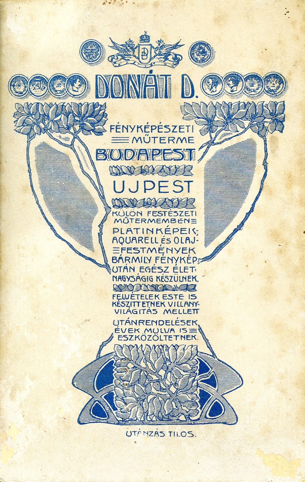 Hungary, Budapest IV., Donát Dezső fényképészeti műterme., 1900, Mészöly Leonóra, studio, photographer, verso, Budapest, Fortepan #90099