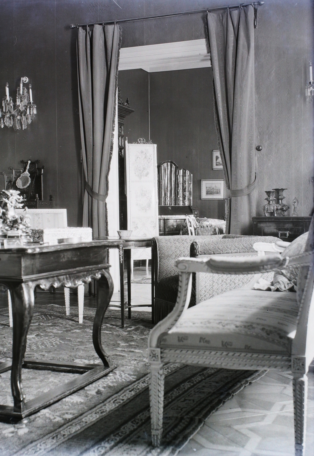 1906, Zichy, interior, folding screen, Fortepan #9015