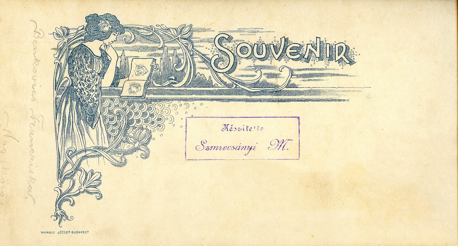 Hungary, Nagykőrös, Szmrecsányi Miklós fényképész. A felvétel 1899-ben készült., 1900, Mészöly Leonóra, studio, photographer, verso, Fortepan #90183