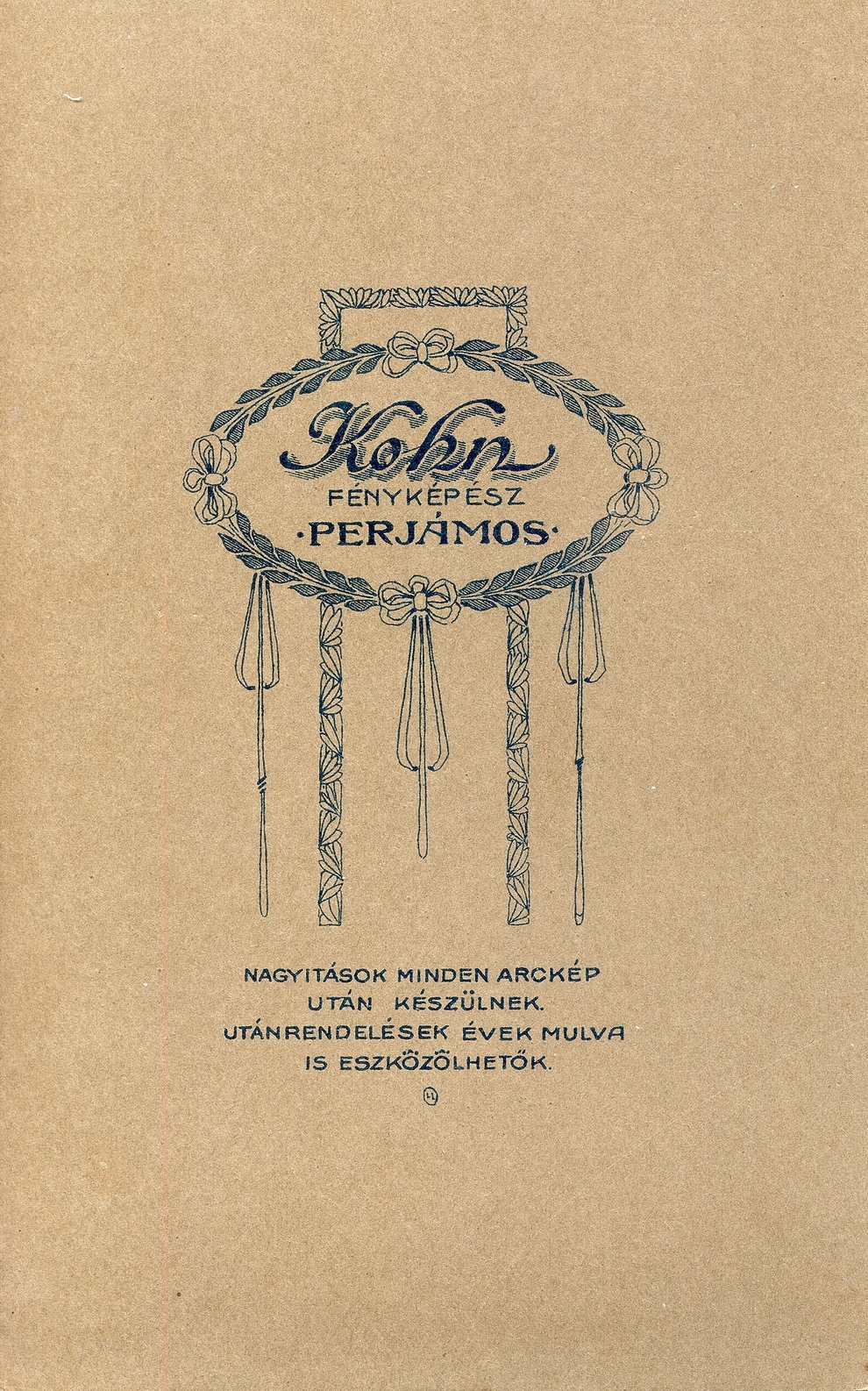 Romania,Transylvania, Periam, Kohn fényképész., 1900, Mészöly Leonóra, studio, photographer, verso, Fortepan #90258