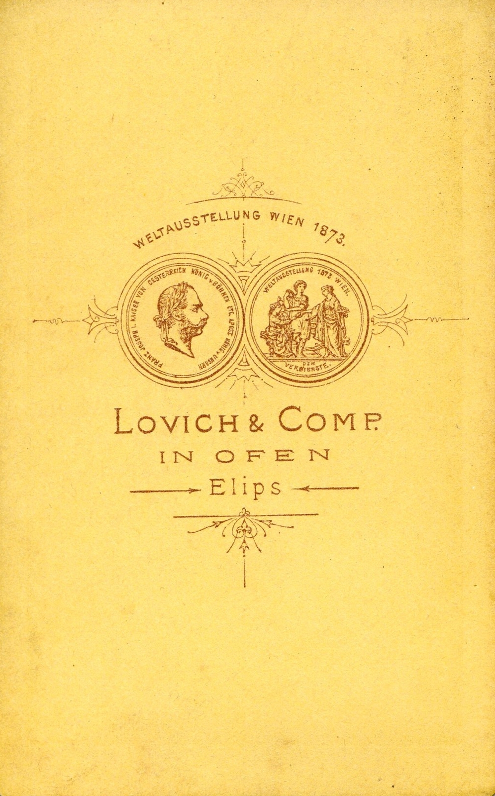Magyarország, budai Vár, Budapest I., Elips (a mai Király lépcső környékén), Lovich és társa fényképészek. A felvétel 1873-ban készült., 1900, Mészöly Leonóra, műterem, fényképész, hátlap, Budapest, Fortepan #90297