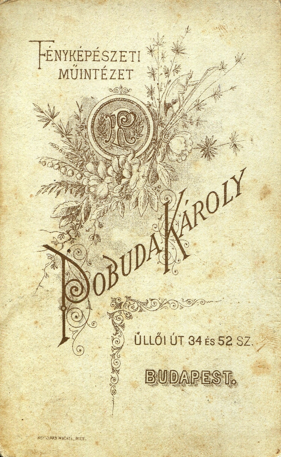 Hungary, Budapest VIII., Üllői út 34. és 52., Pobuda Károly fényképészeti műintézete. A felvétel 1890-ben készült., 1900, Mészöly Leonóra, studio, photographer, verso, Budapest, Fortepan #90325