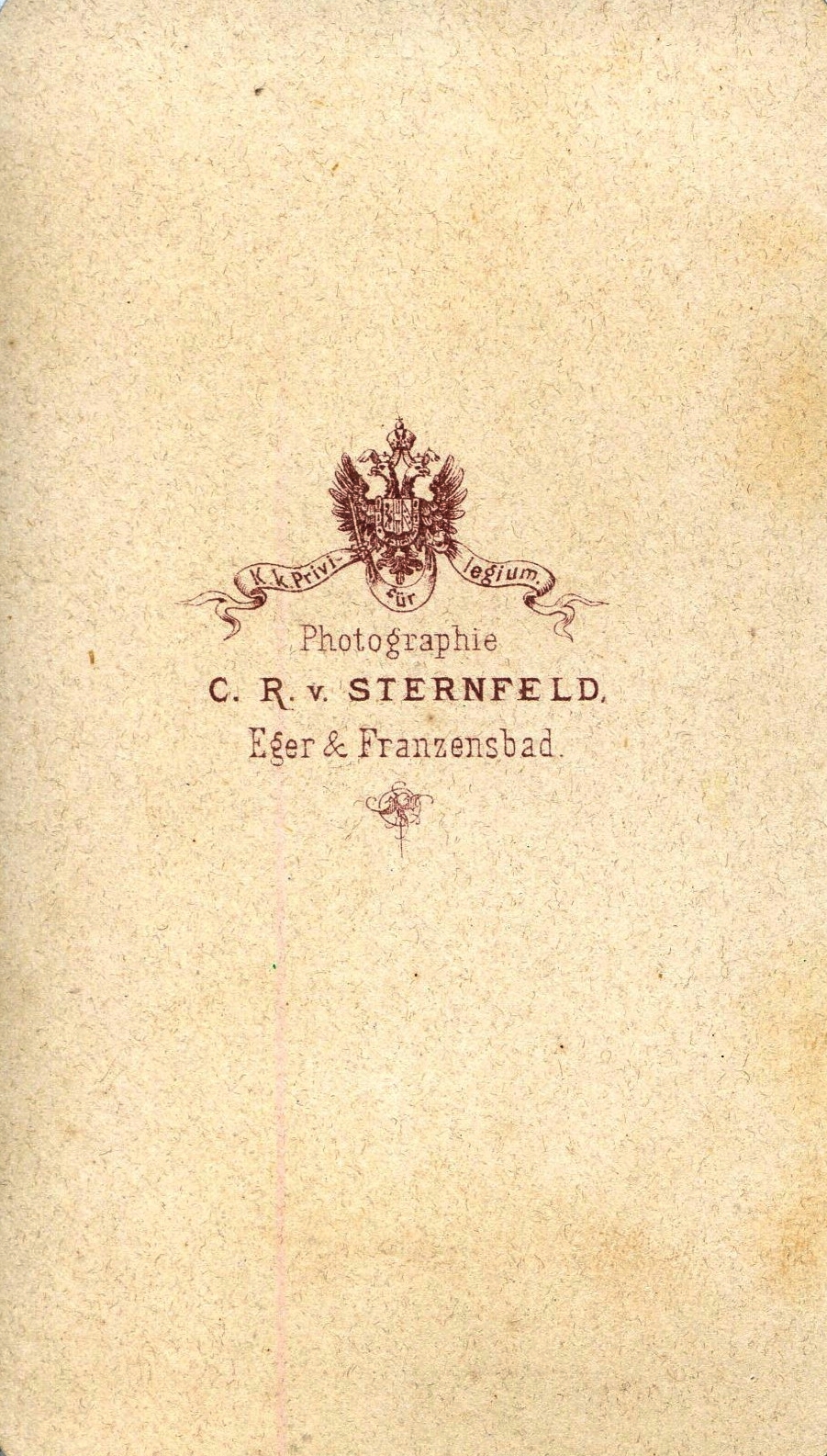 Hungary, Eger, Sternfeld fényképész. A felvétel 1860-ban készült., 1900, Mészöly Leonóra, studio, photographer, verso, Fortepan #90378