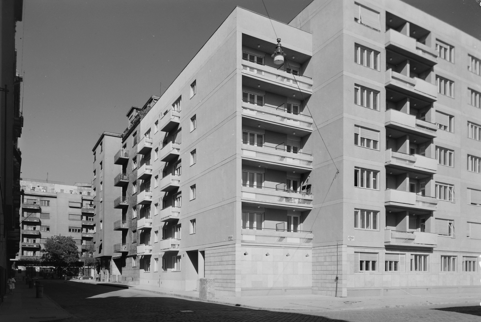 Hungary, Budapest XIII., Victor Hugo utca a Kárpát utcától a Pozsonyi út felé nézve., 1961, UVATERV, Budapest, Fortepan #91316