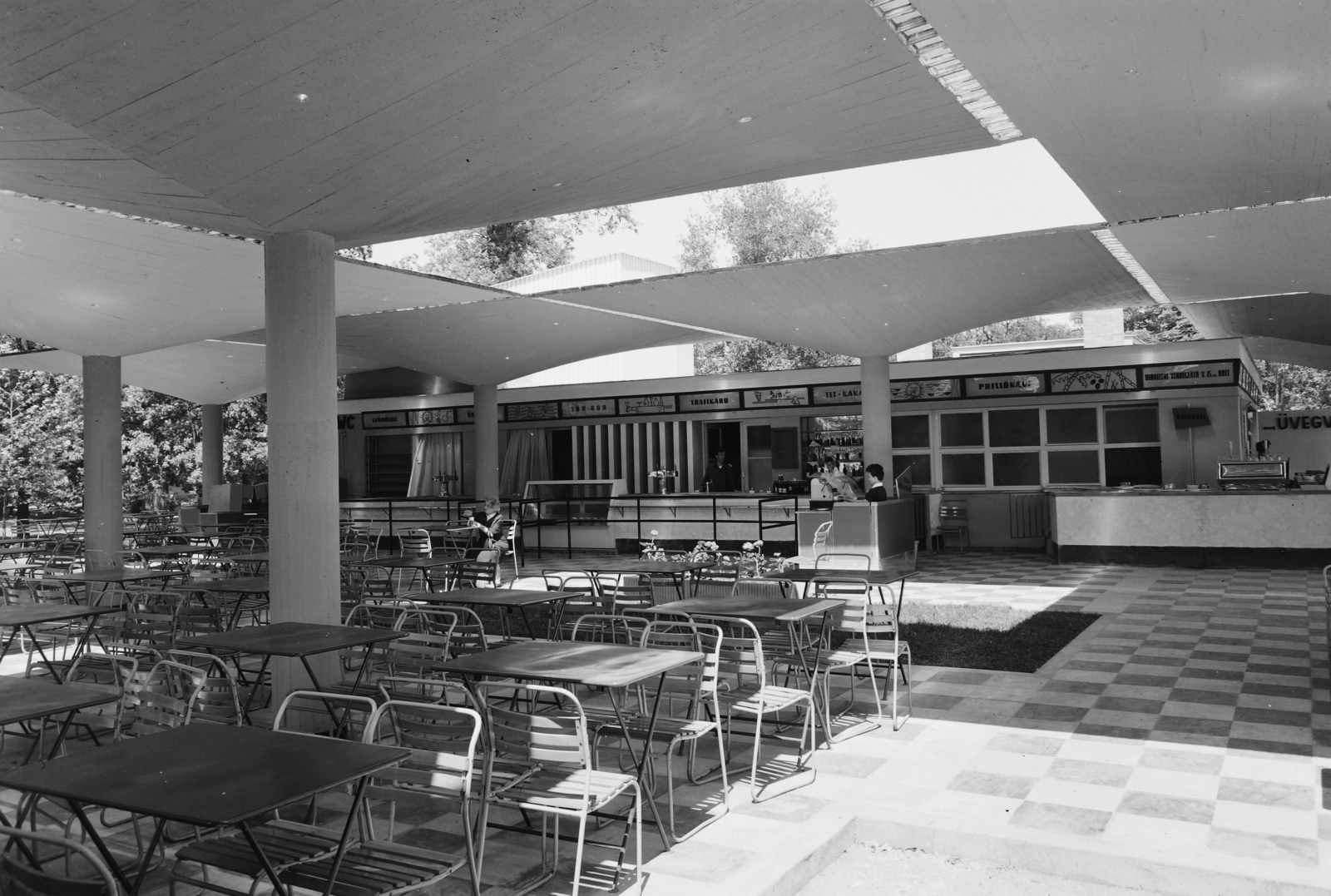 Hungary, Debrecen, Nagyerdei Strandfürdő., 1963, UVATERV, Fortepan #91331