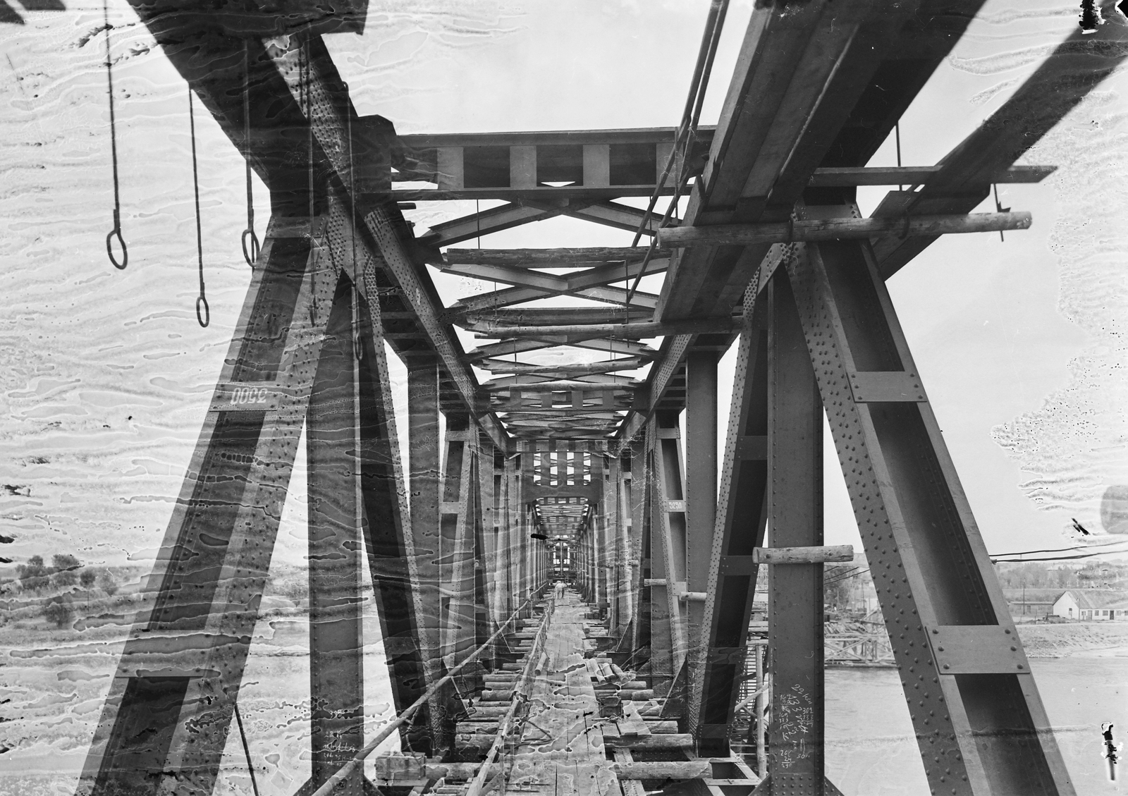 Hungary, Baja, a Türr István híd újjáépítése., 1950, UVATERV, bridge building, Duna-bridge, Fortepan #91365