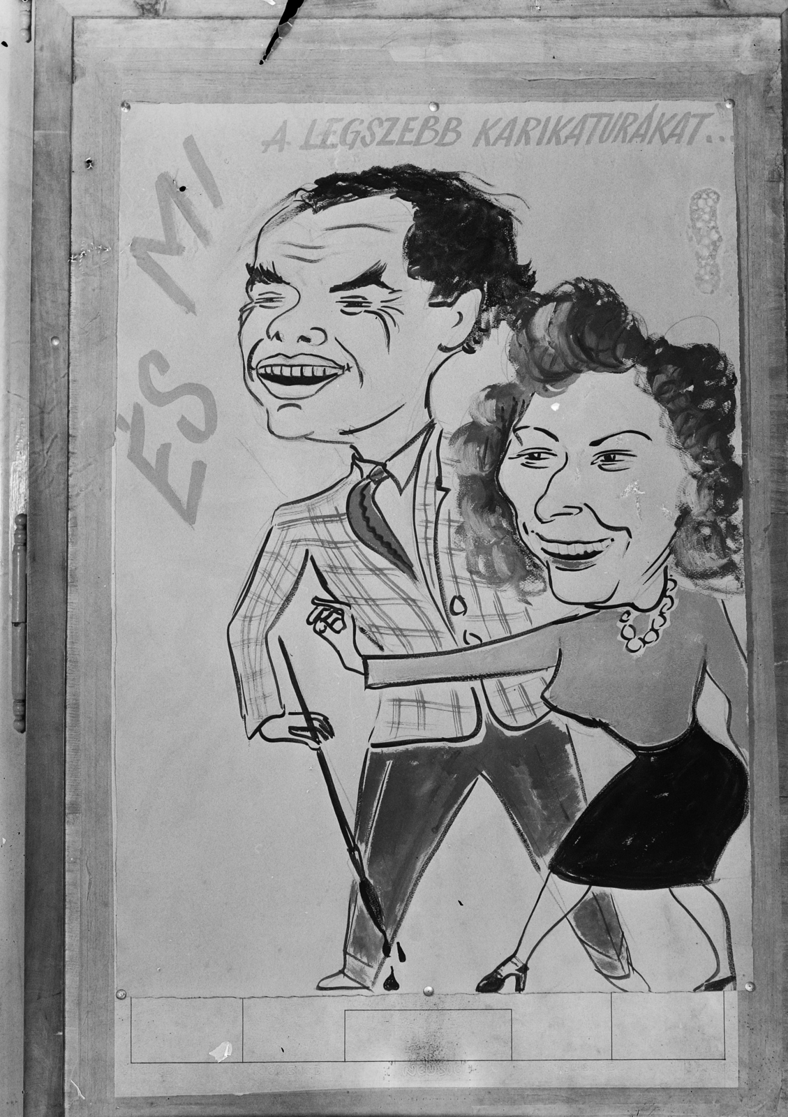 1950, UVATERV, caricature, Fortepan #91392