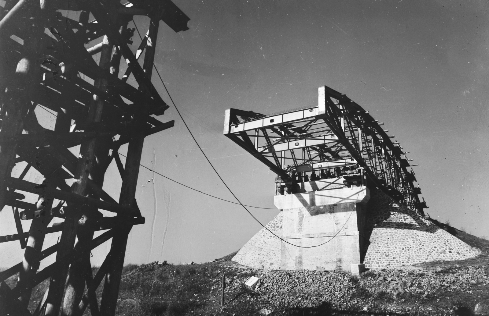 Hungary, Öcsöd, Hármas-Körös feletti közúti híd helyreállítása., 1950, UVATERV, bridge, bridge building, Fortepan #91406