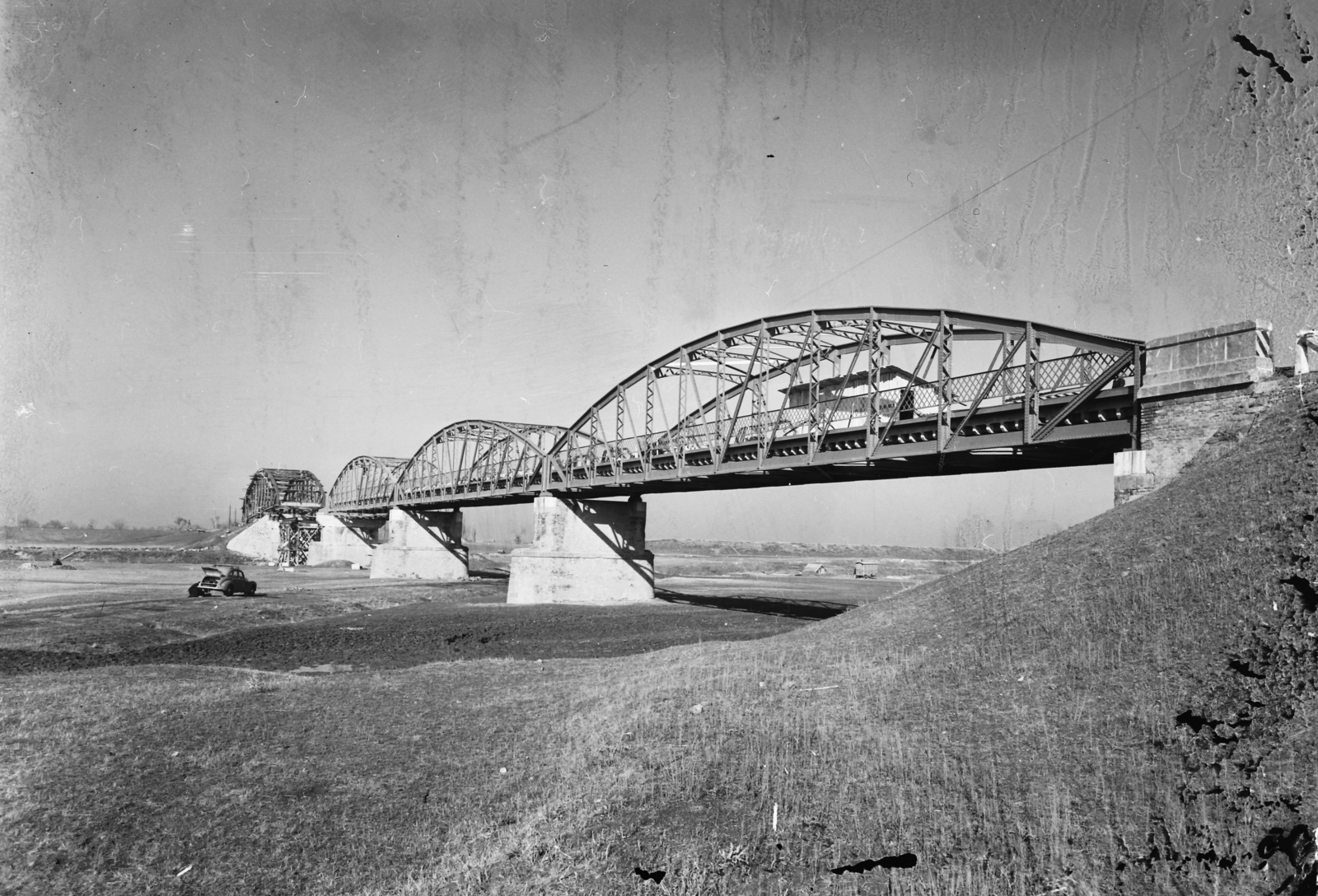 Hungary, Öcsöd, Hármas-Körös feletti közúti híd helyreállítása., 1950, UVATERV, bridge, bridge building, Fortepan #91407
