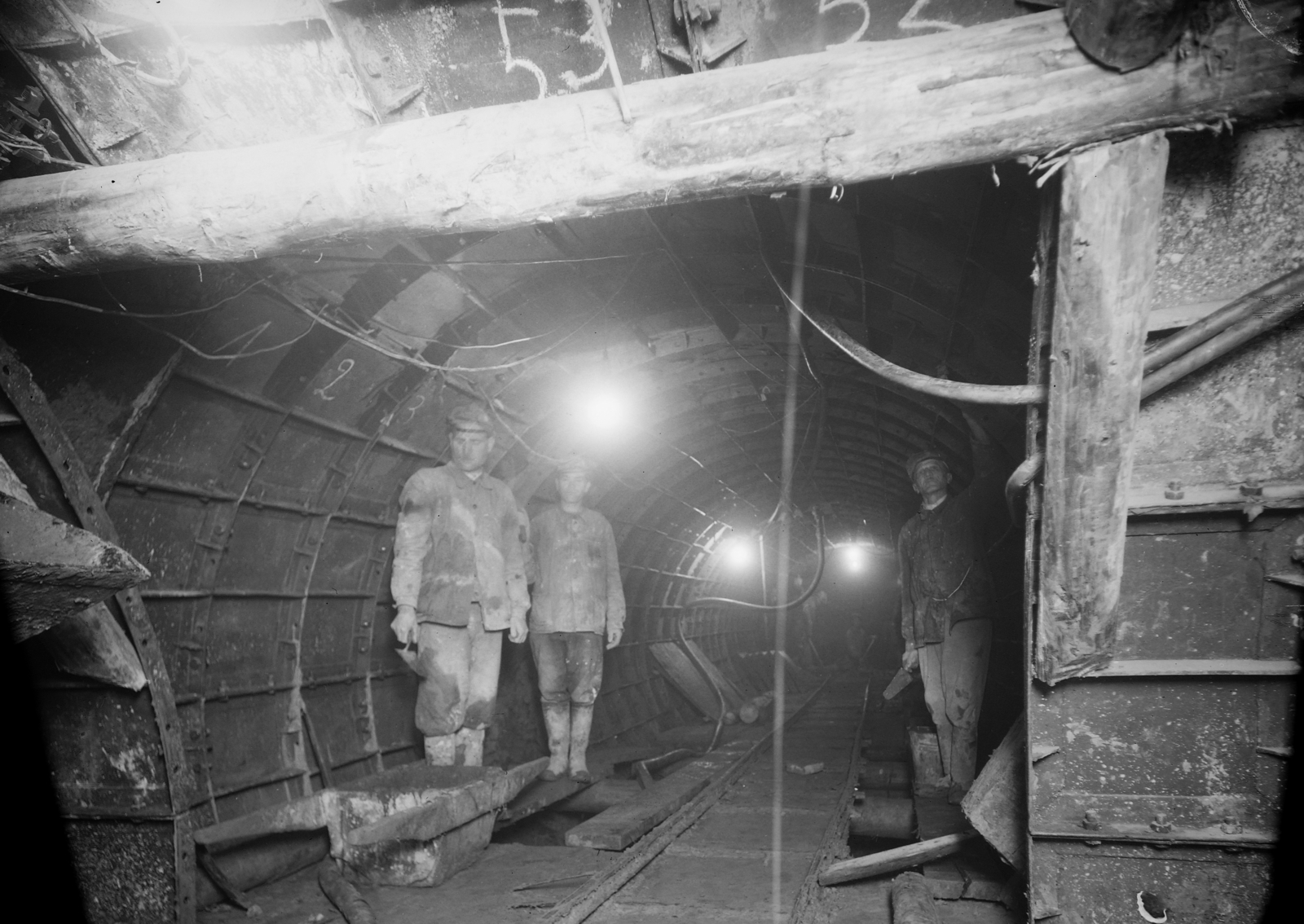 Hungary, Budapest, metróalagút építése., 1952, UVATERV, subway construction, civil engineering, tunnel segment, tunnel, Fortepan #91595