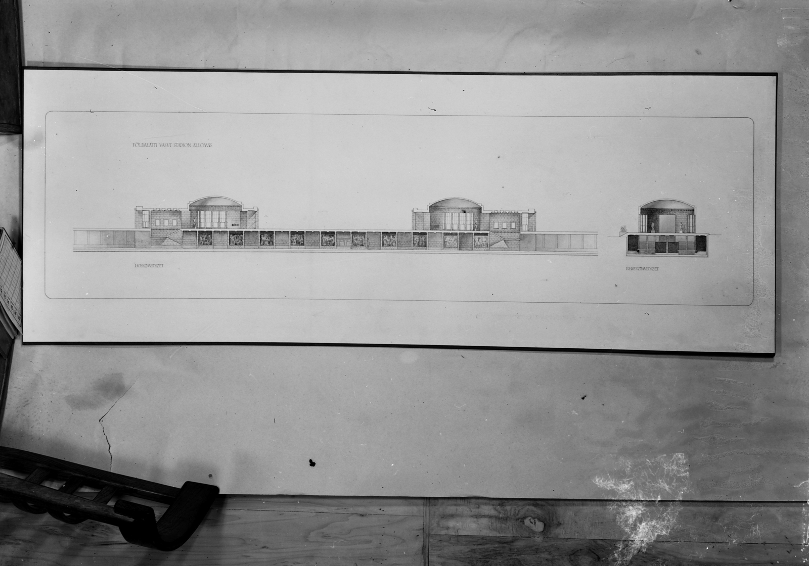 Hungary, Budapest, a metró és a gödöllői HÉV Hungária körúti, közös végállomásának terve., 1951, UVATERV, blueprints, terminus, Fortepan #91676