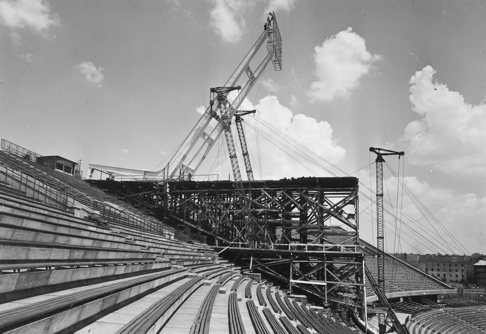 Hungary, Népstadion, Budapest XIV., 1960, UVATERV, construction, auditorium, Budapest, Fortepan #91715