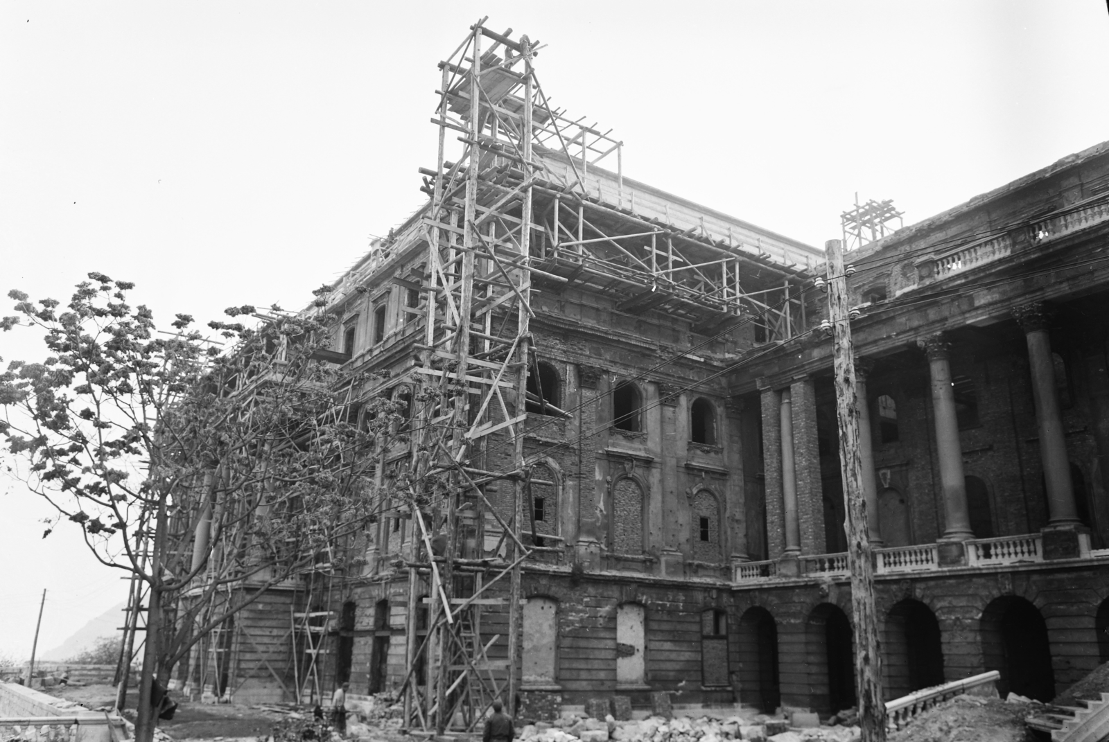 Hungary, Budapest I., a Budavári Palota (korábban Királyi Palota) felújítása., 1960, UVATERV, Budapest, Fortepan #91737