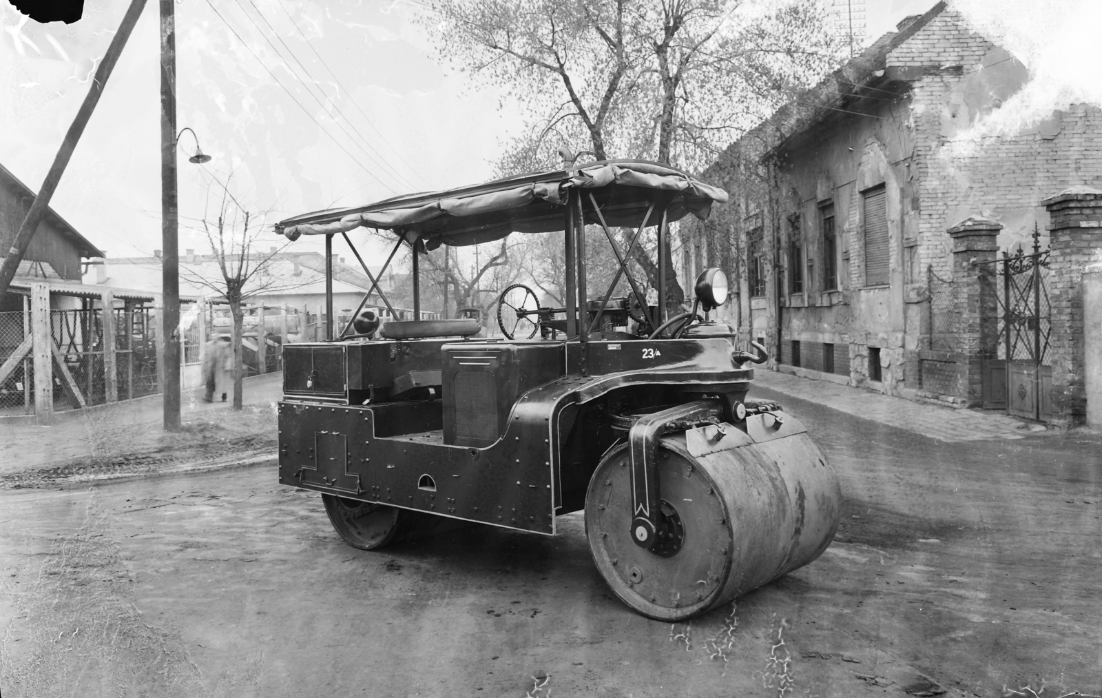 Hungary, 1960, UVATERV, road roller, Fortepan #91744