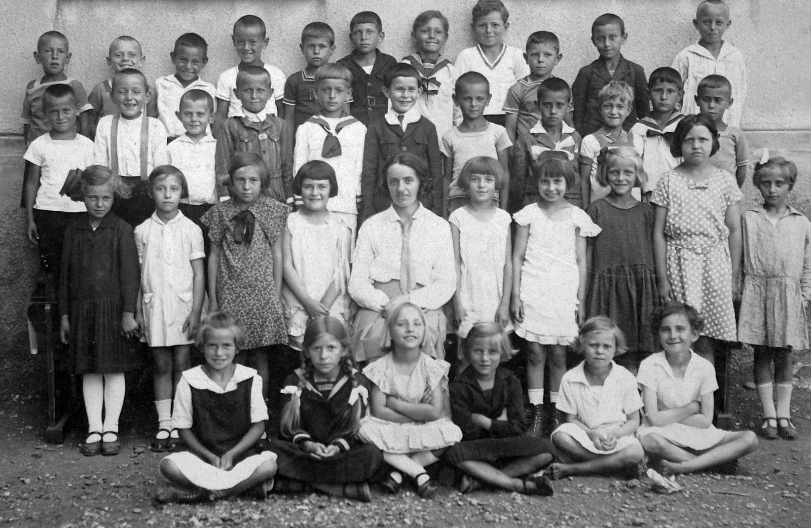 1936, Fortepan, class photo, cross-legged sitting, Fortepan #9185