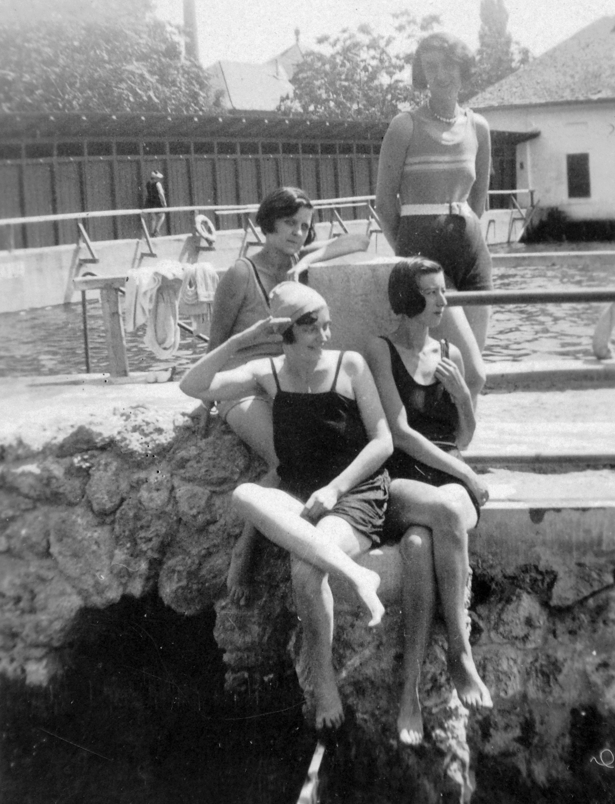 Hungary, Eger, Női uszoda., 1933, Fortepan, bathing suit, tableau, bathing caps, Fortepan #9200