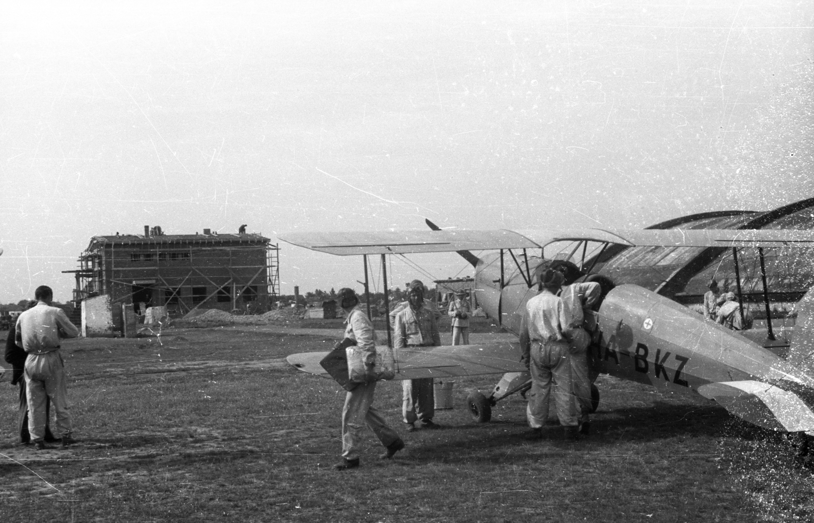 Hungary, Szentes, repülőtér, Bücker Bü 131 "Jungmann" repülőgép, magyar neve "Csíz"., 1949, UVATERV, airplane, Bücker-brand, Fortepan #92032