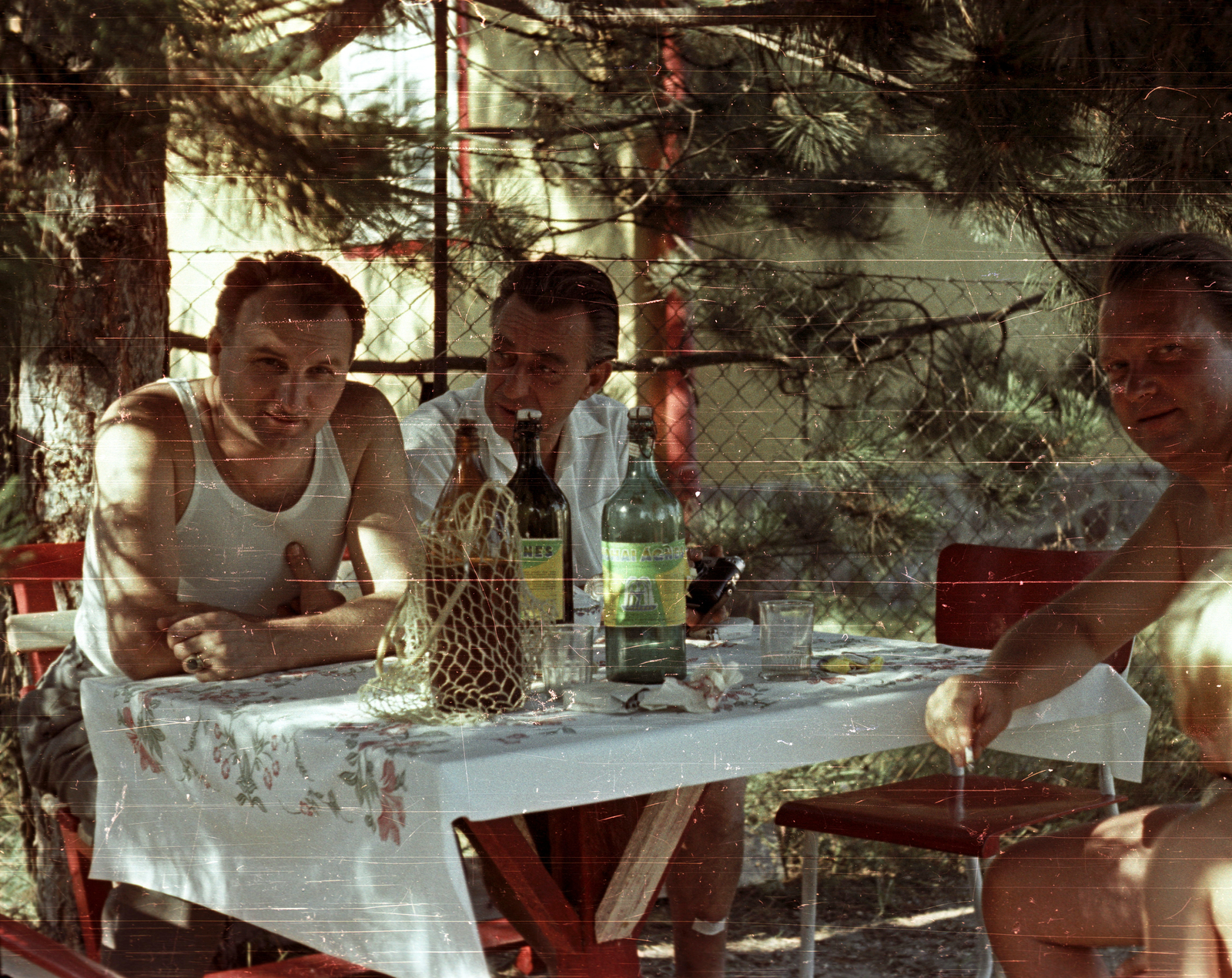 1960, Fortepan/Album001, colorful, string bag, companionship, garden furniture, mineral water, pine, Fortepan #92128