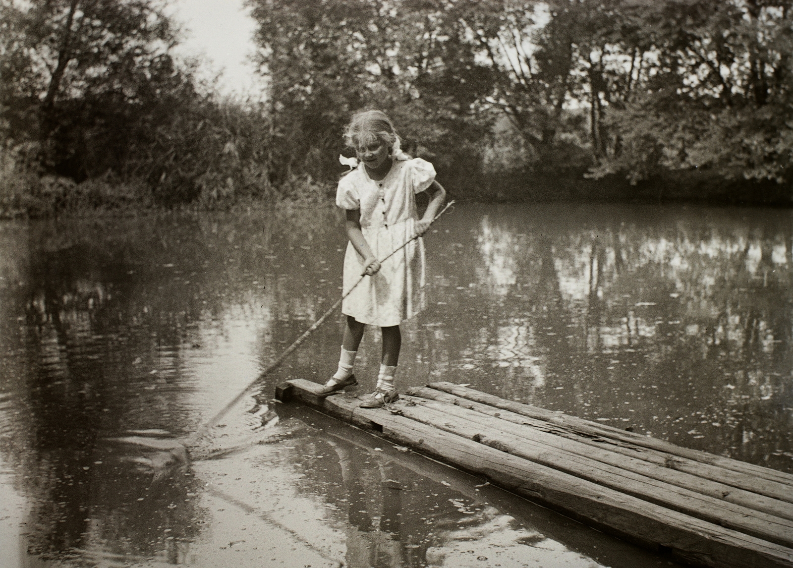 1939, Ebner, lake, girl, pier, Fortepan #92278