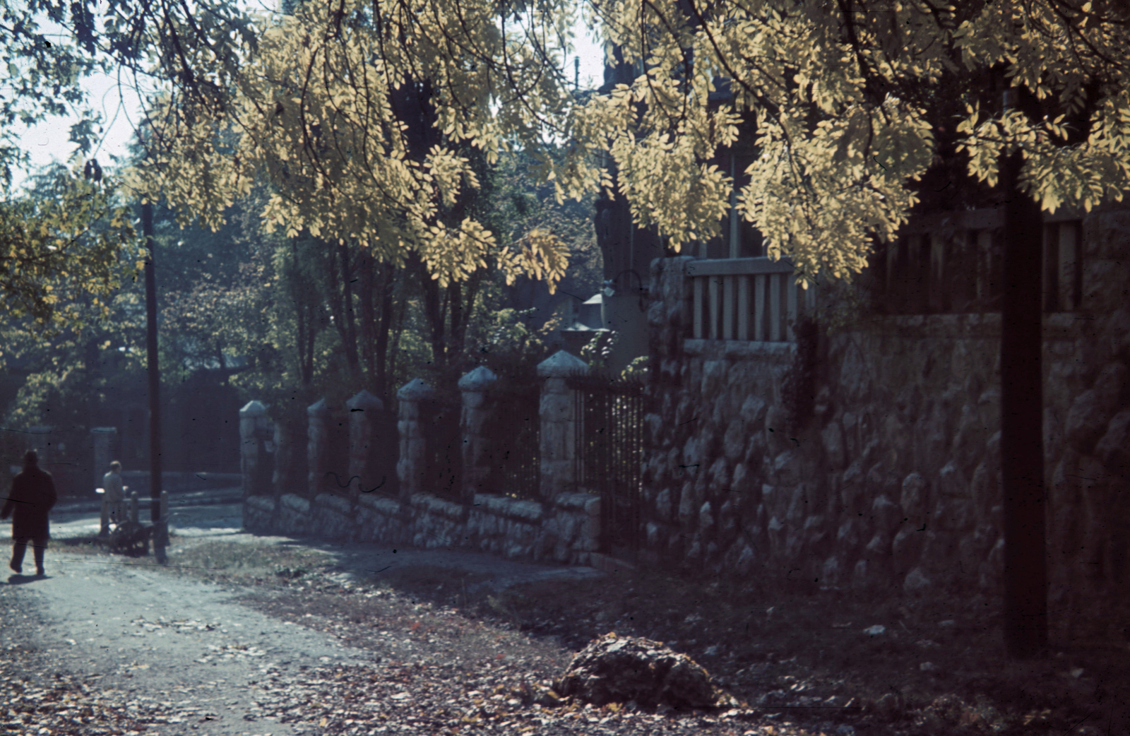 Hungary, Budapest XI., Kelenhegyi lépcső a Ménesi út (Nagyboldogasszony útja) felé nézve., 1940, Fortepan, colorful, autumn, fallen leaves, Budapest, Fortepan #92544