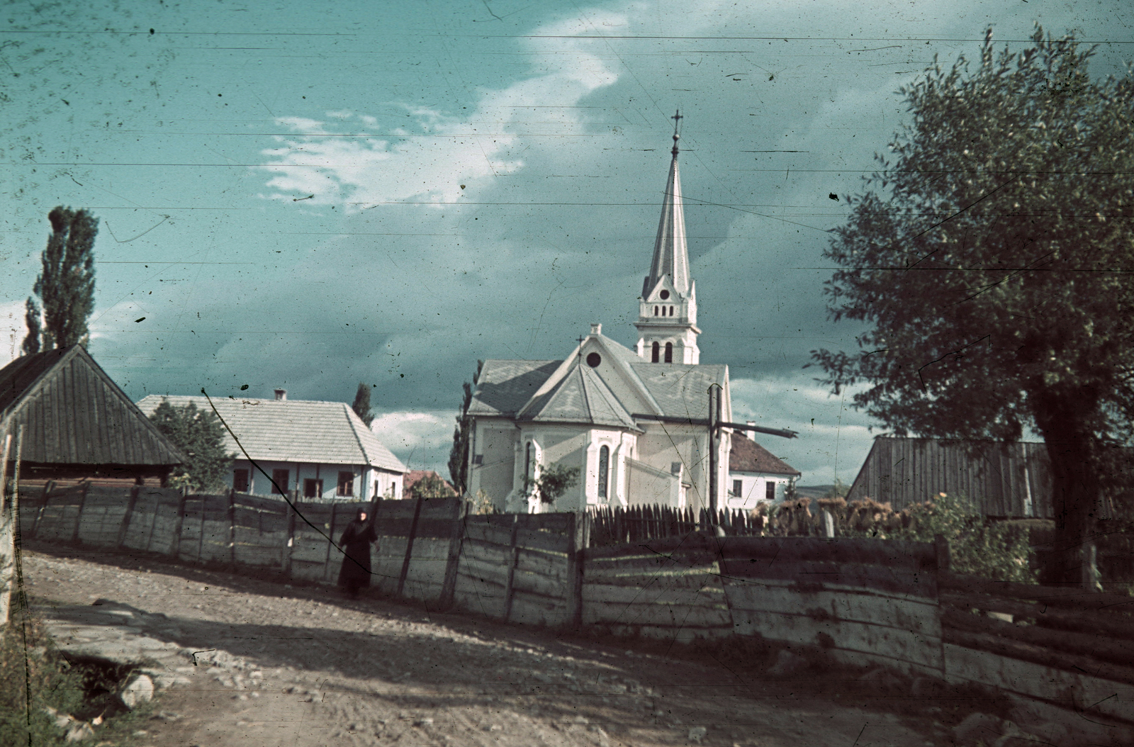 Romania,Transylvania, Siculeni, Jézus Szíve-templom., 1940, Fortepan, church, colorful, view, Fortepan #92570