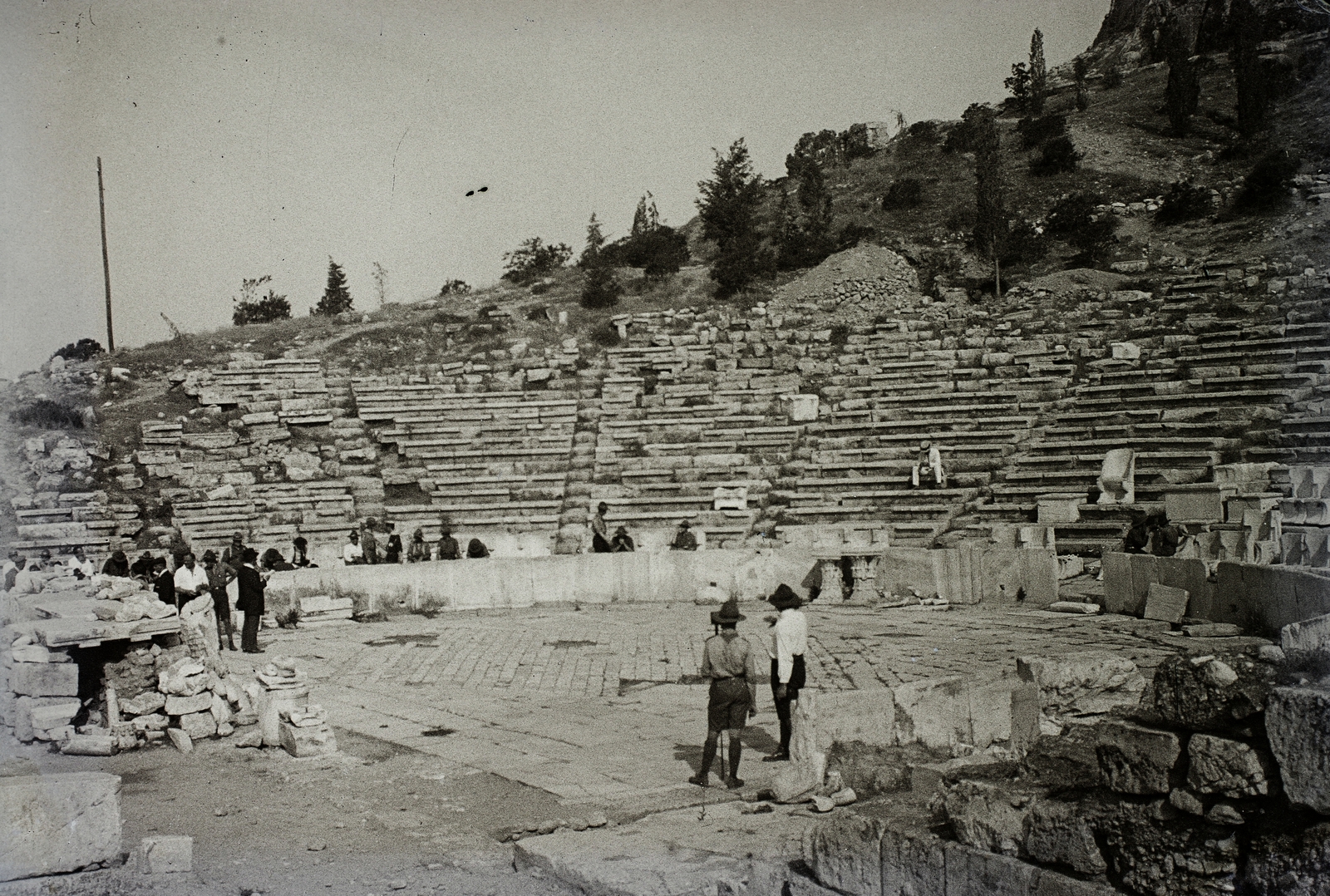 Bulgaria, Plovdiv, római színház., 1934, Haui Balázs, scouting, theater, ruins, Fortepan #92914