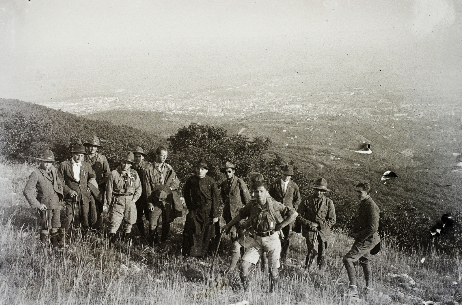 Hungary, Mecsek, Pécs, háttérben a város., 1934, Haui Balázs, excursion, scouting, Fortepan #92933