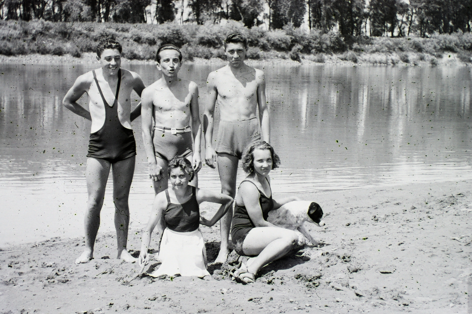 1937, Hegedűs Judit, fürdőruha, folyópart, fürdés, Fortepan #92972