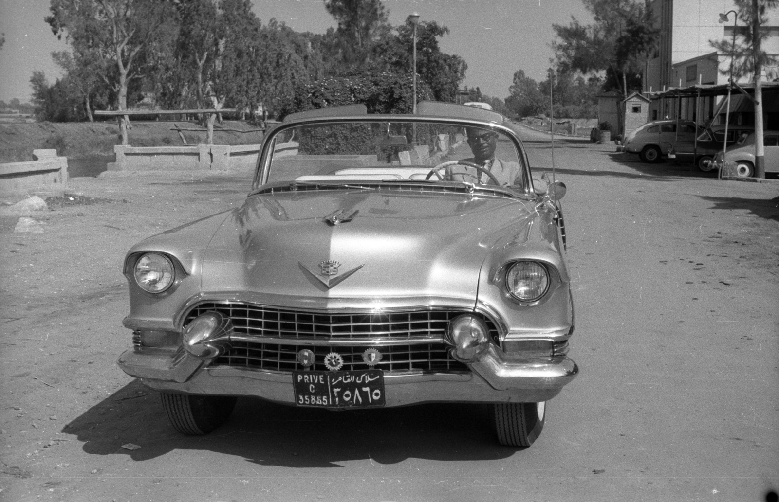 Egypt, 1962, Inkey Tibor, american brand, Cadillac-brand, number plate, convertible, Arabic script, Fortepan #93204