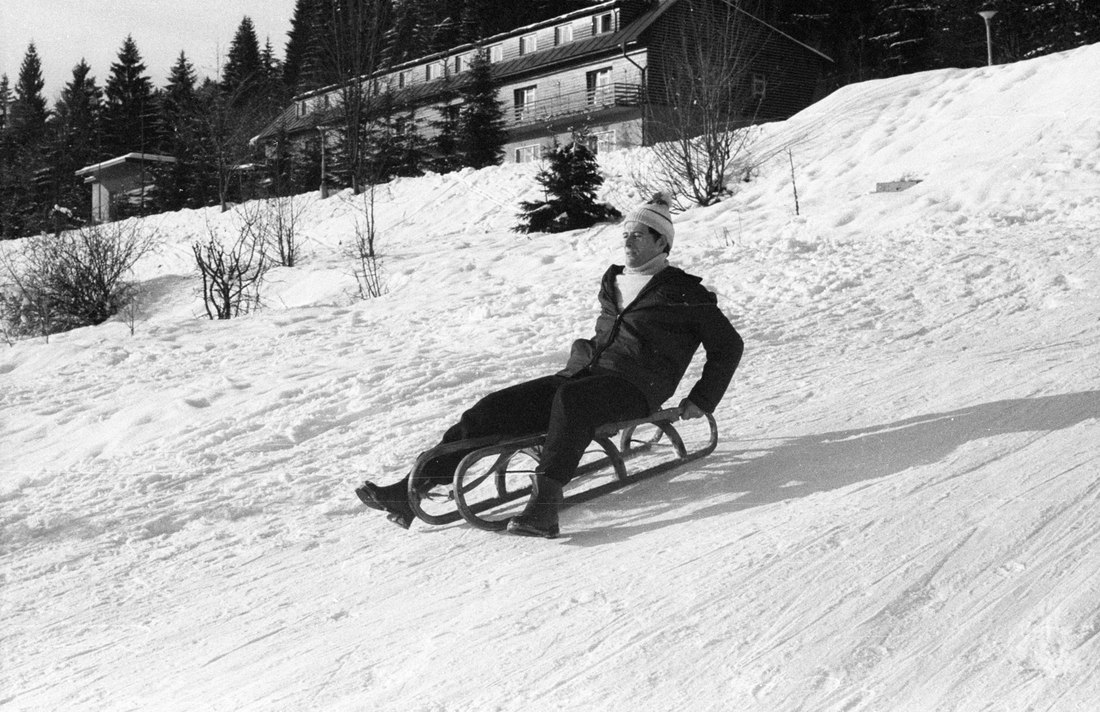 1978, LHM, winter, sledge, Fortepan #93605