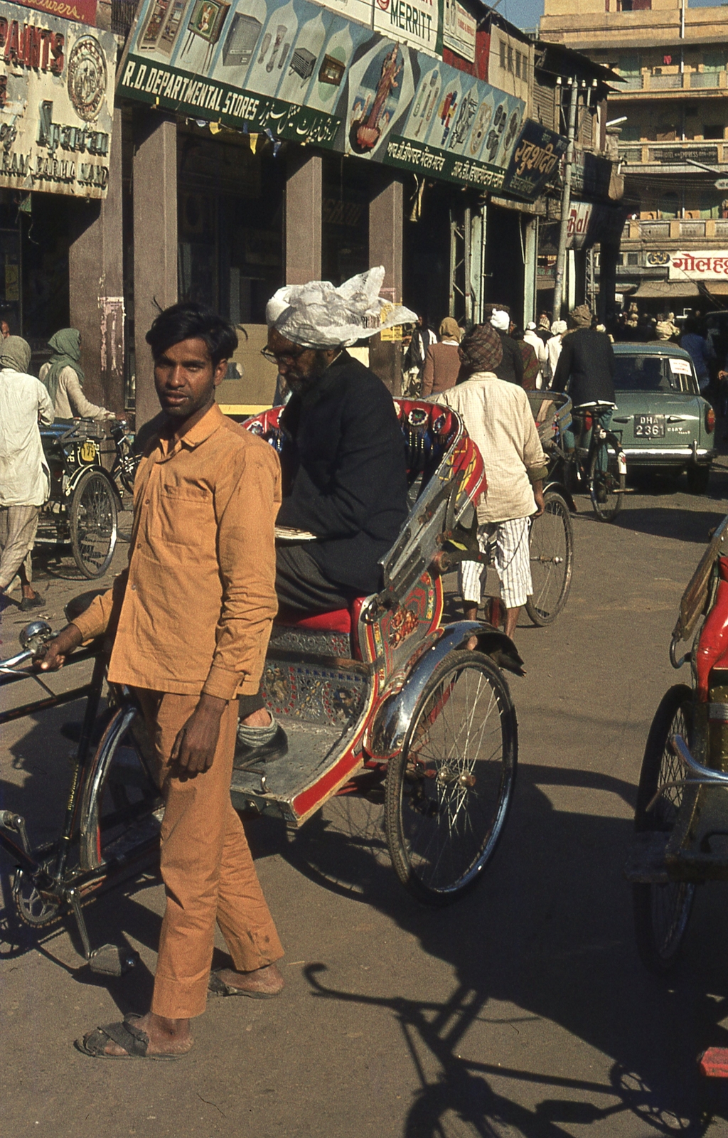 India, 1972, Lőw Miklós, színes, kerékpár, riksa, Fortepan #93663