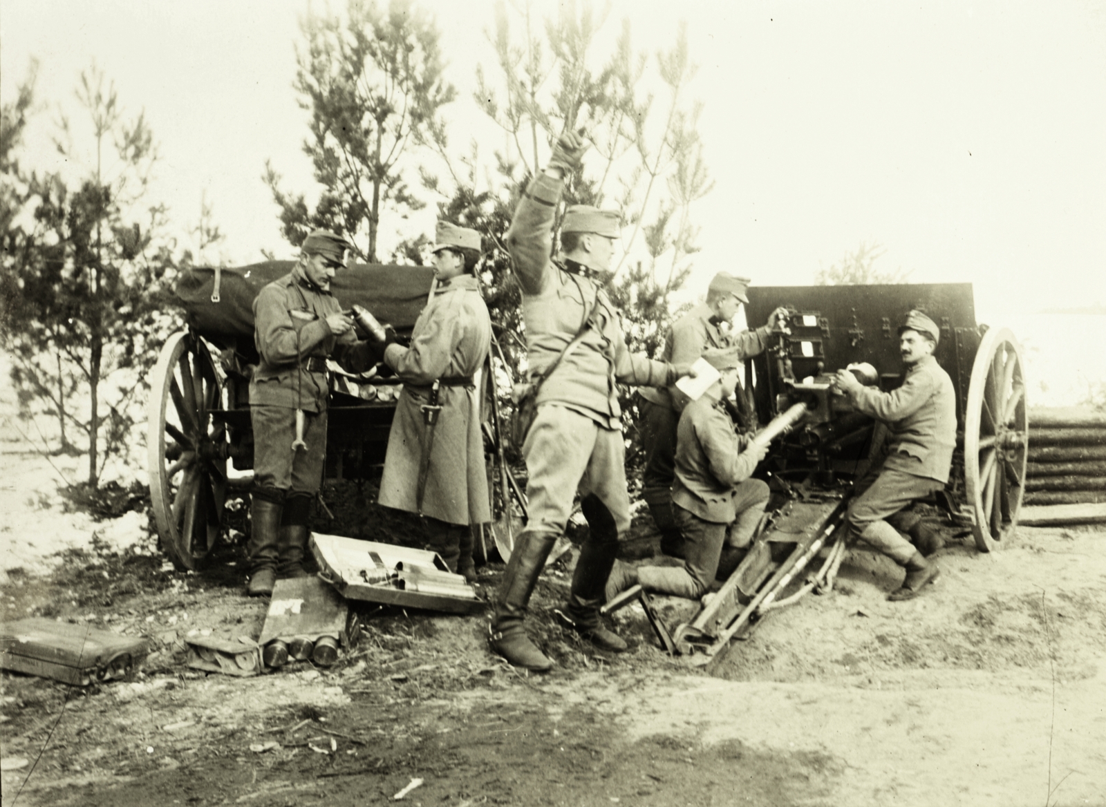 1914, Madaras Jenő, First World War, cannon, soldier, ordnance, artillery, Fortepan #93719