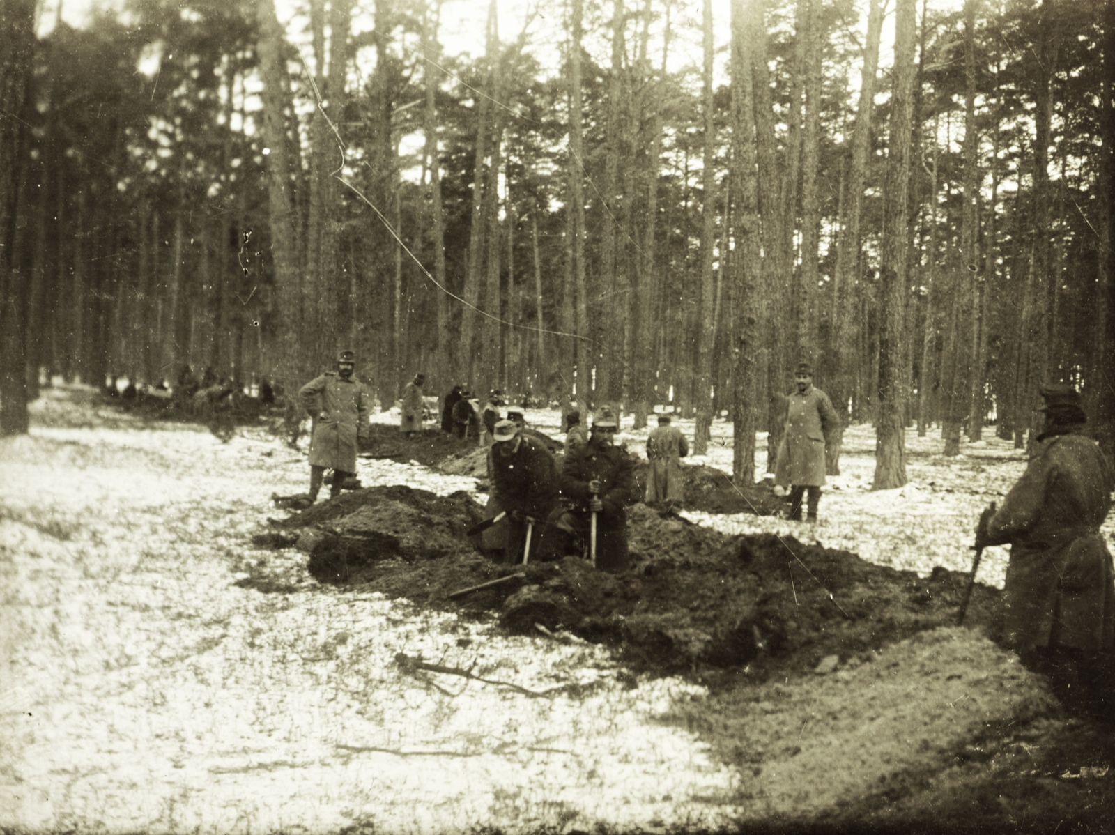 1915, Madaras Jenő, First World War, woods, trench, soldier, Fortepan #93730