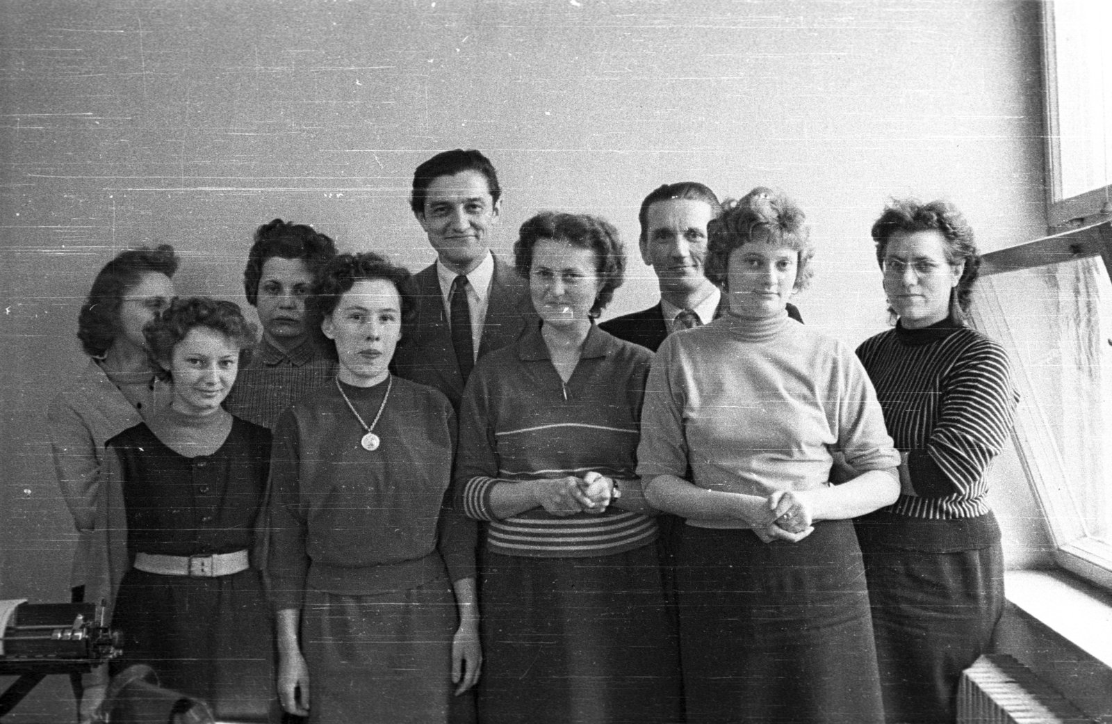 1960, Fortepan/Album004, workplace, tableau, women, men, Fortepan #93834