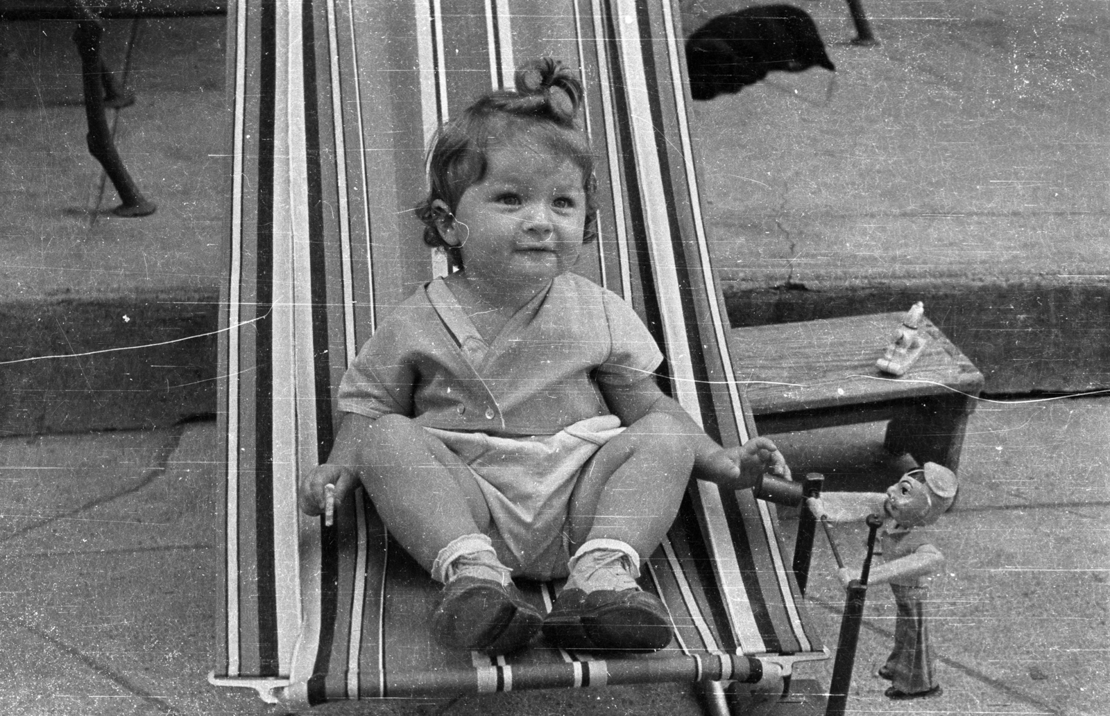 1957, Fortepan/Album004, hobby horse, toy, deck chair, braid, Fortepan #93839