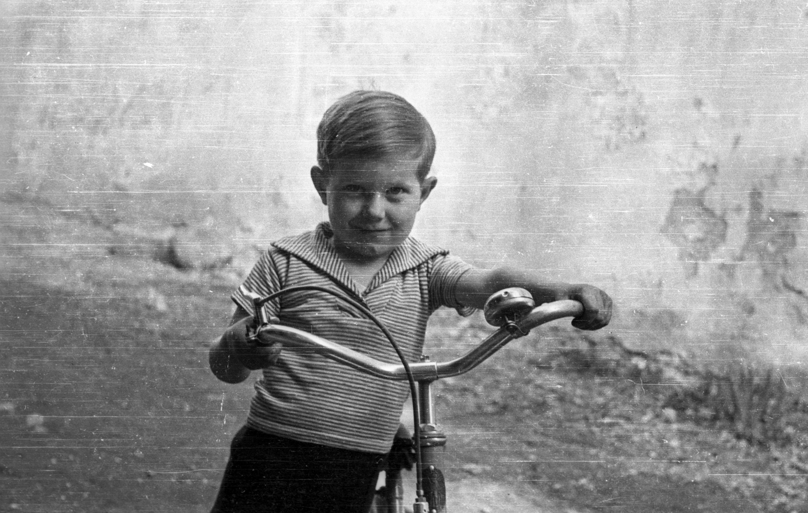 1957, Fortepan/Album004, portrait, bicycle, smile, genre painting, kid, Fortepan #93858