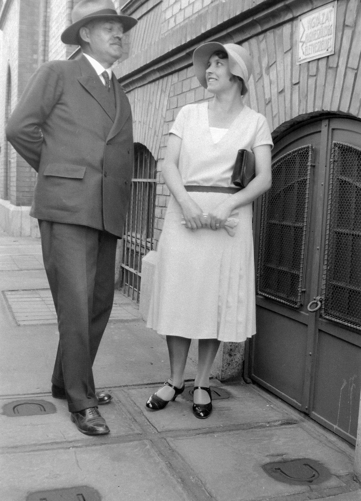 1937, Fortepan, double portrait, hands behind the back, double-breasted coat, Fortepan #9389