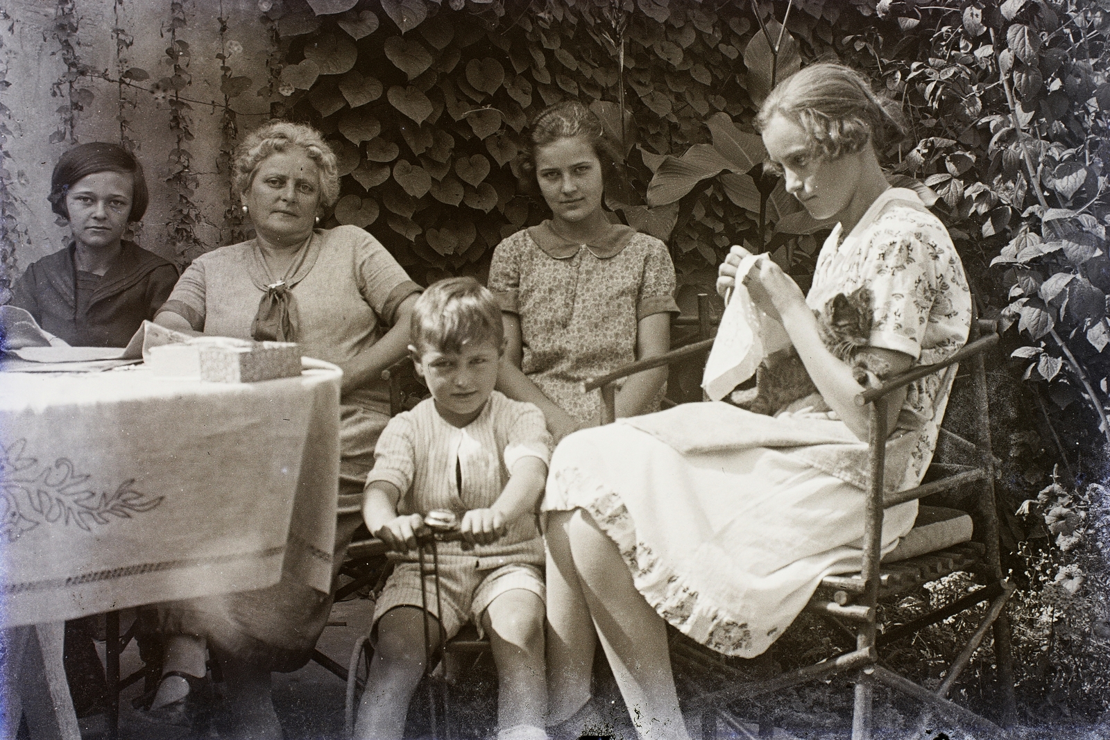 1936, Pálfi András, macska, tricikli, kézimunka, Fortepan #93915