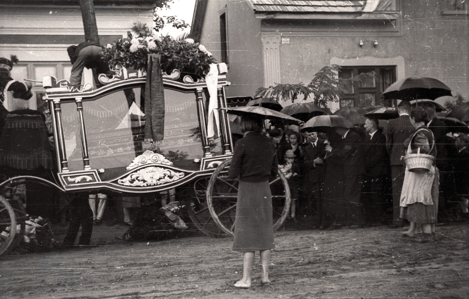 1942, Pálfi András, gyászhintó, temetés, Fortepan #93926