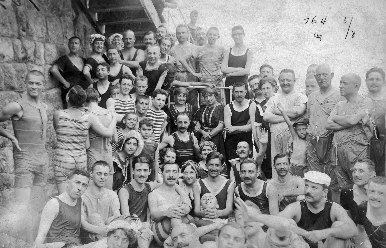 Horvátország, Abbázia, 1903, Fortepan, fürdőruha, csoportkép, Fortepan #9417