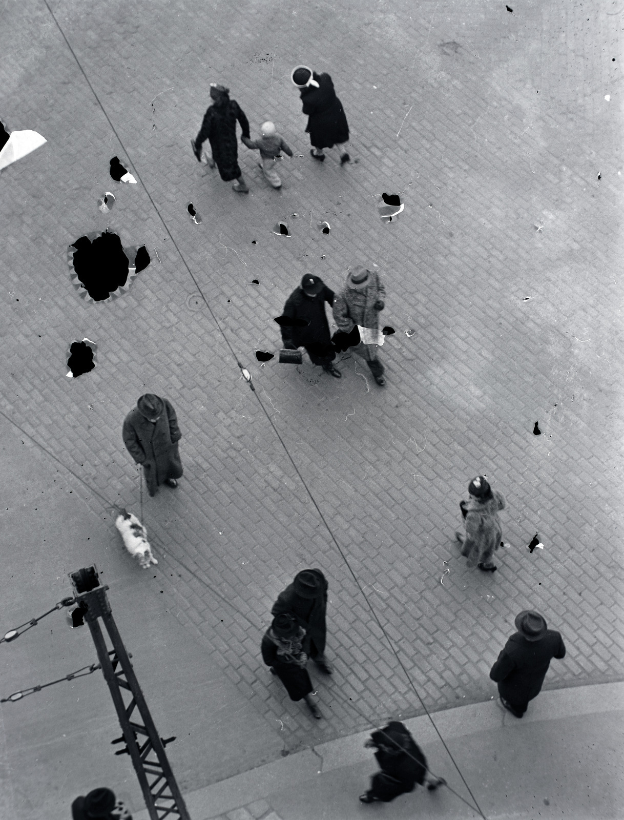 Hungary, Budapest IX., Mester utca - Ferenc körút sarok., 1942, Vaskapu utca, Budapest, bird's eye view, Fortepan #94362