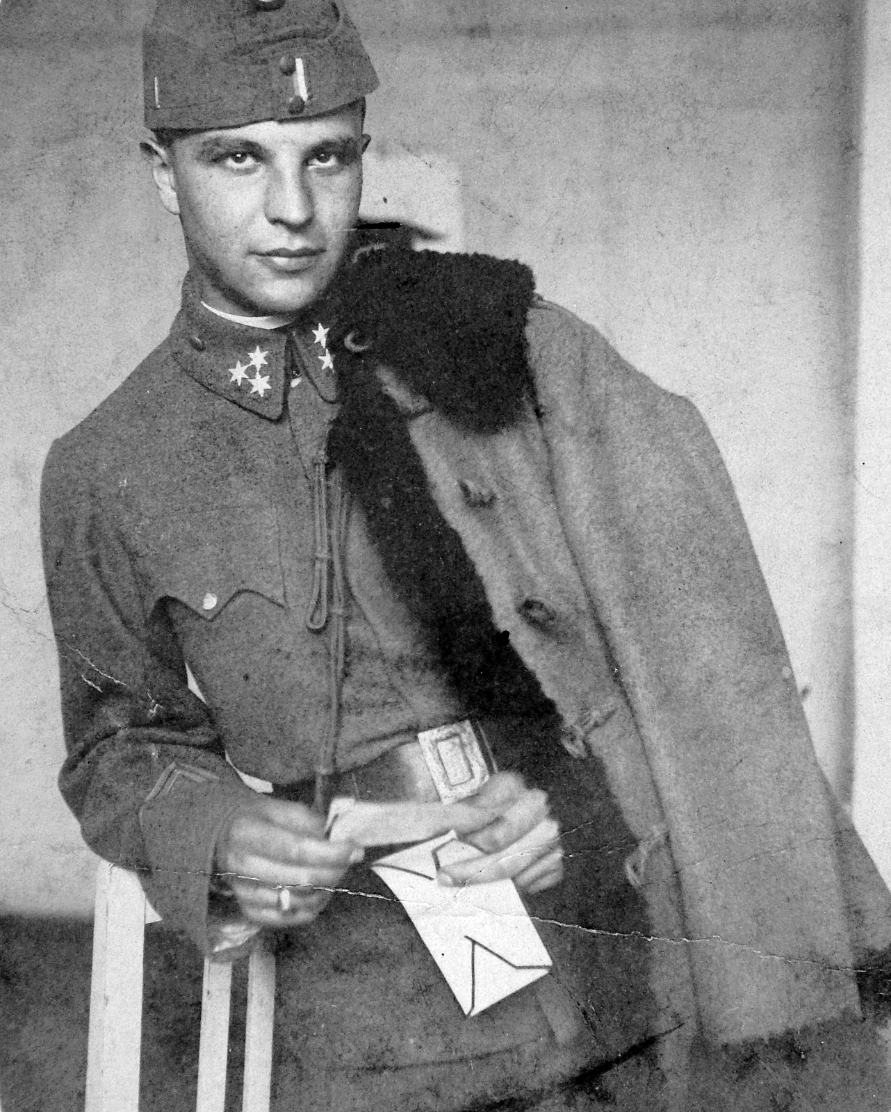 1918, Fortepan, portrait, First World War, uniform, man, prop up on elbows, Fortepan #9446