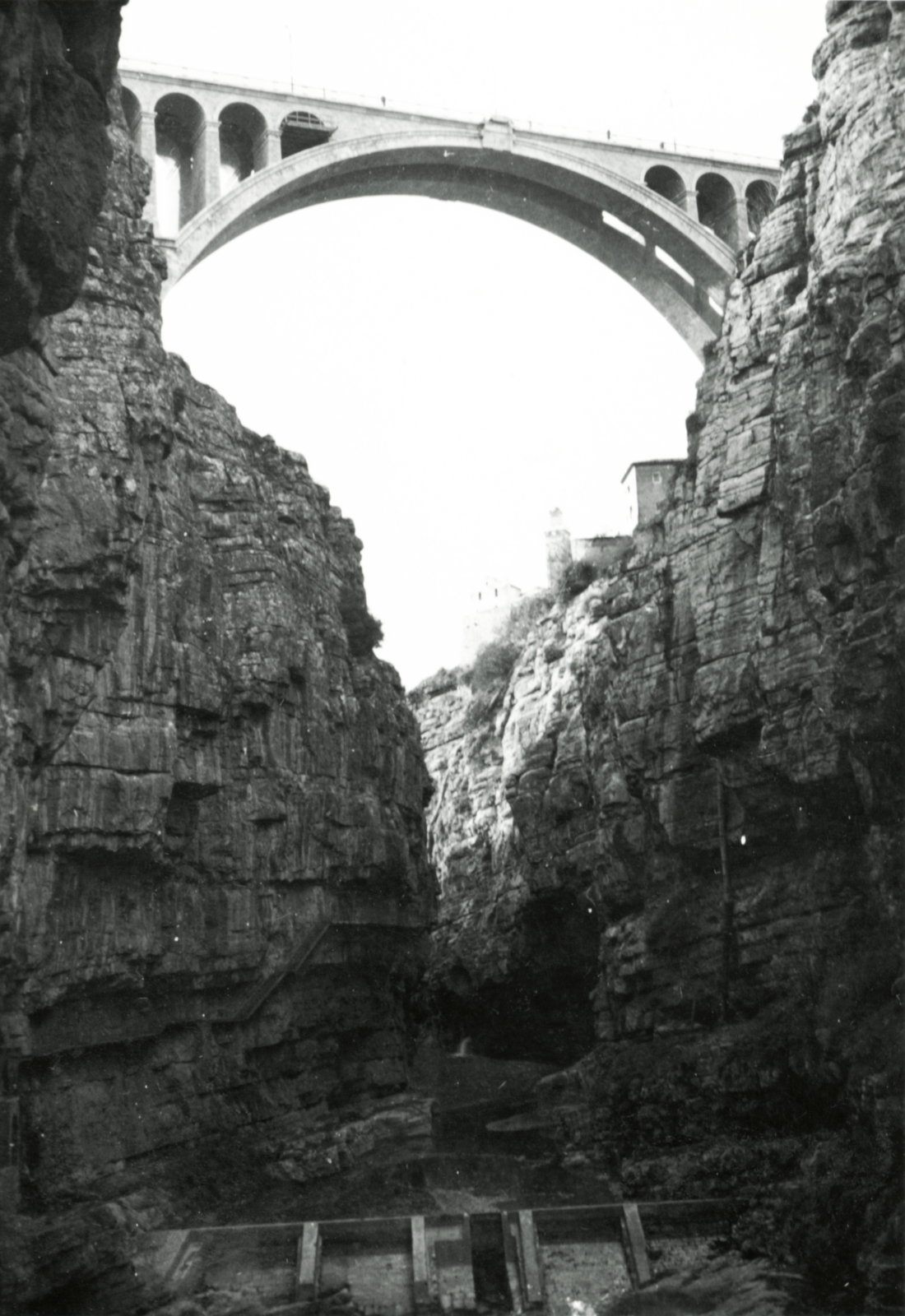 Algiers, Constantine, Sidi Rached híd., 1937, Lajtai László, bridge, arch bridge, Paul Séjourné-design, Fortepan #94563