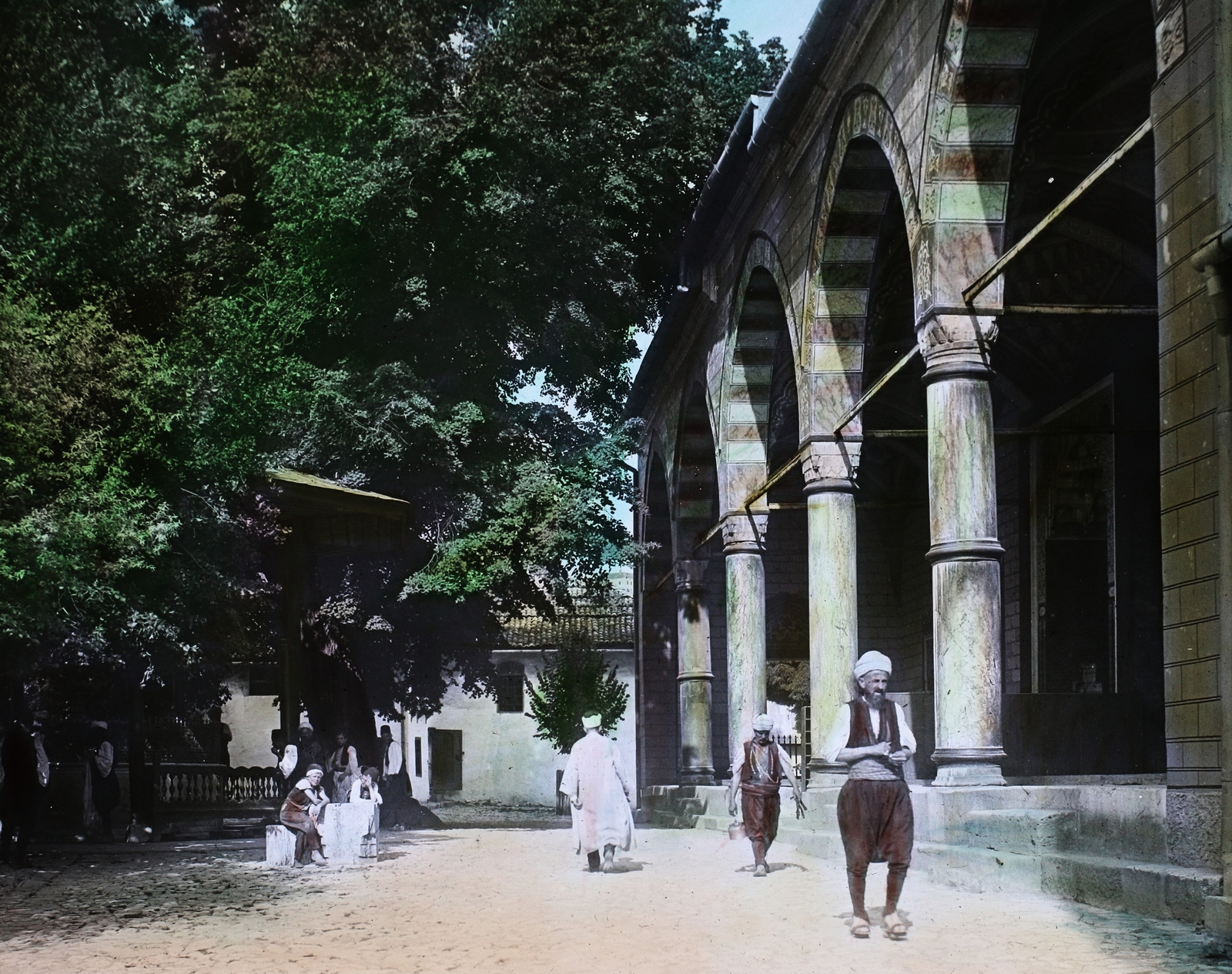 Bosznia-Hercegovina, Szarajevó, Husrev bég dzsámija., 1908, Magyar Földrajzi Múzeum / Diagyűjtemény, mecset, Oszmán-török építészet, Acem Esir Ali-terv, Fortepan #95011