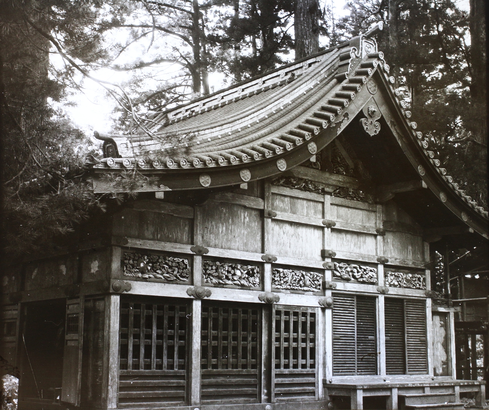 Japan, Nikkō, Tósógú szentély, Istálló a szent lónak., 1922, Magyar Földrajzi Múzeum / Diagyűjtemény, World Heritage, Fortepan #95091