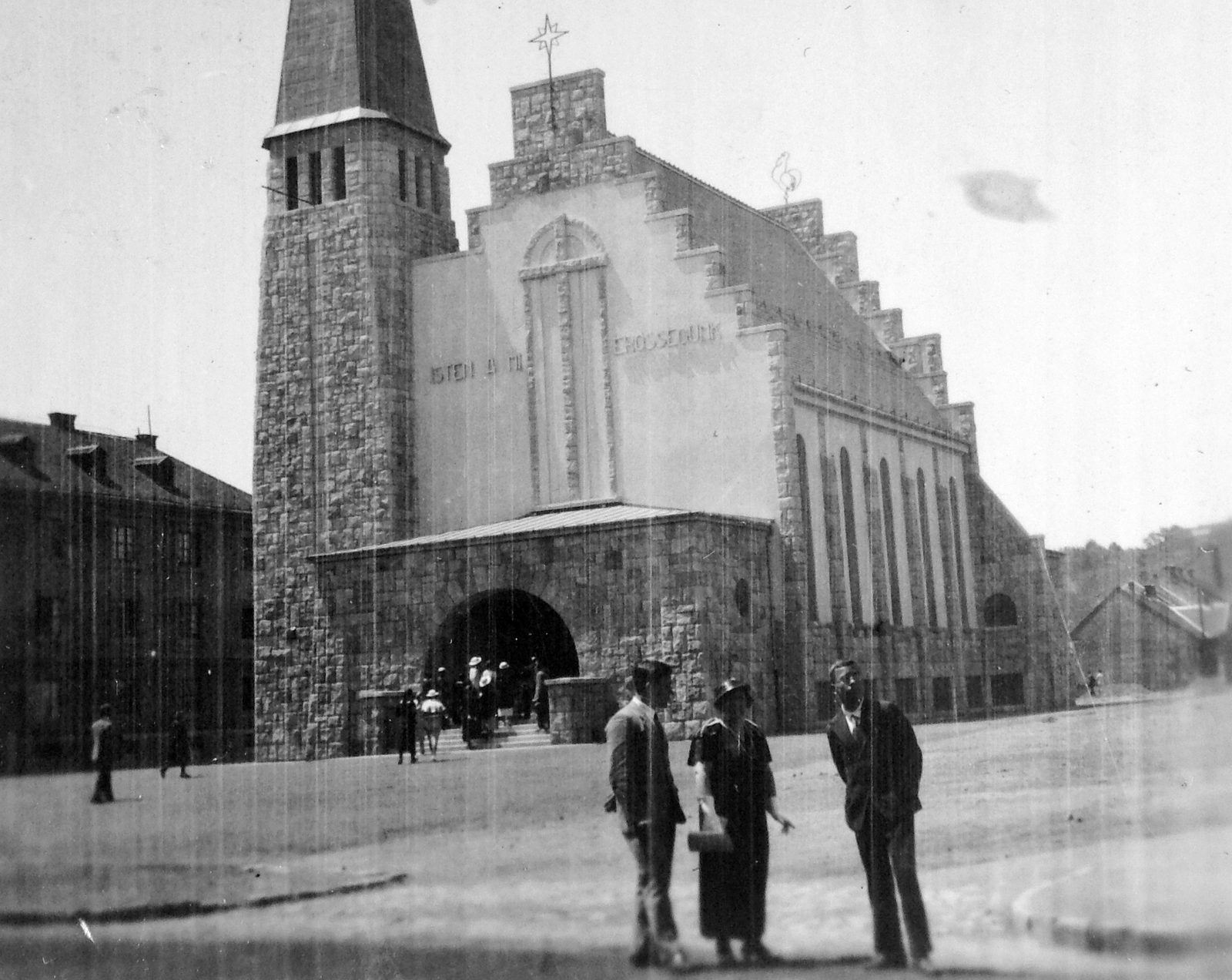 Hungary, Óbuda, Budapest III., Dévai Bíró Mátyás tér, evangélikus templom a Pacsirtamező utca felől nézve., 1938, Fortepan, church, Budapest, Lóránt Friedrich-design, freestone, Fortepan #9511