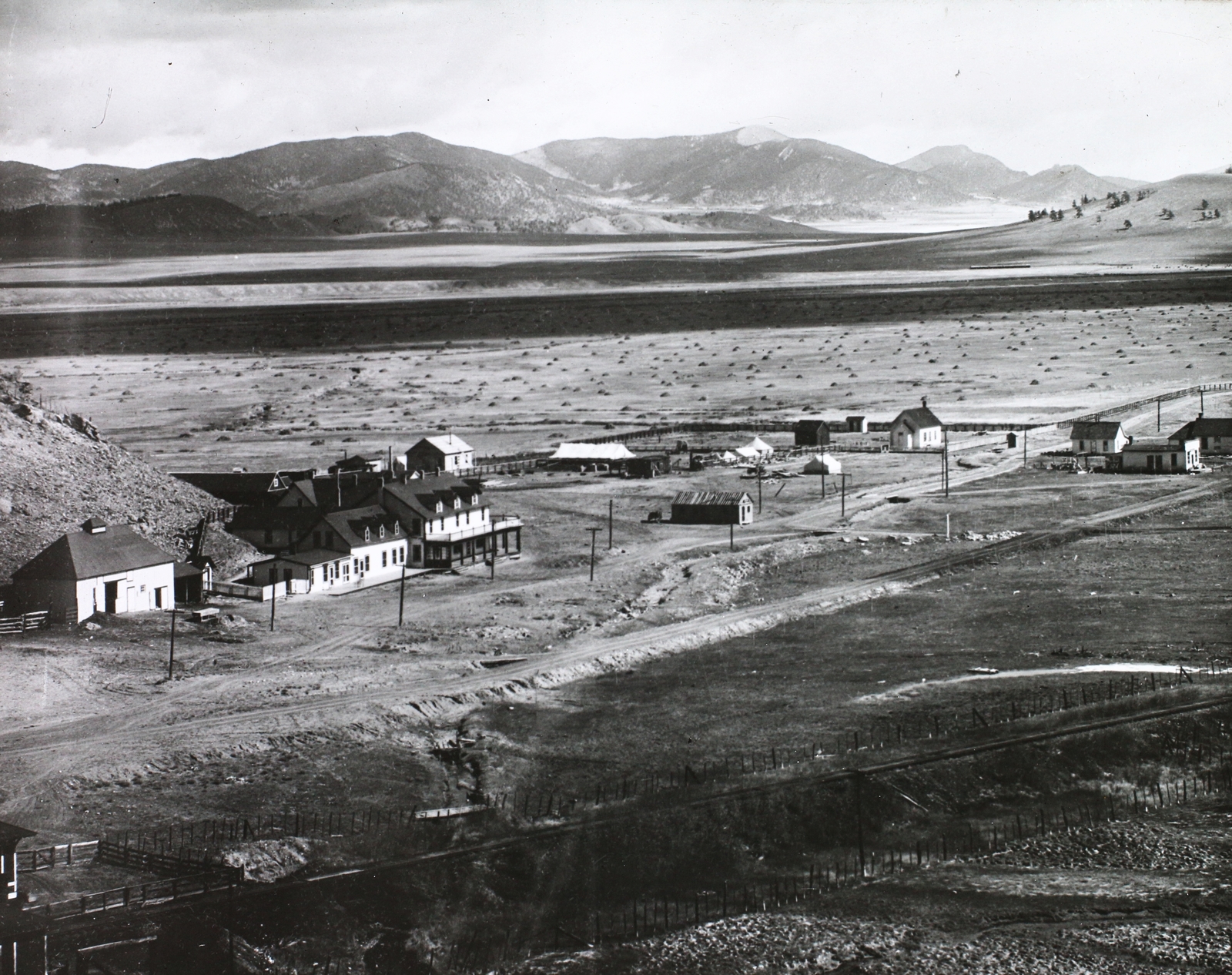 Amerikai Egyesült Államok, Colorado állam, Hartsel, a település látképe., 1910, Magyar Földrajzi Múzeum / Diagyűjtemény, falu, madártávlat, Fortepan #95136