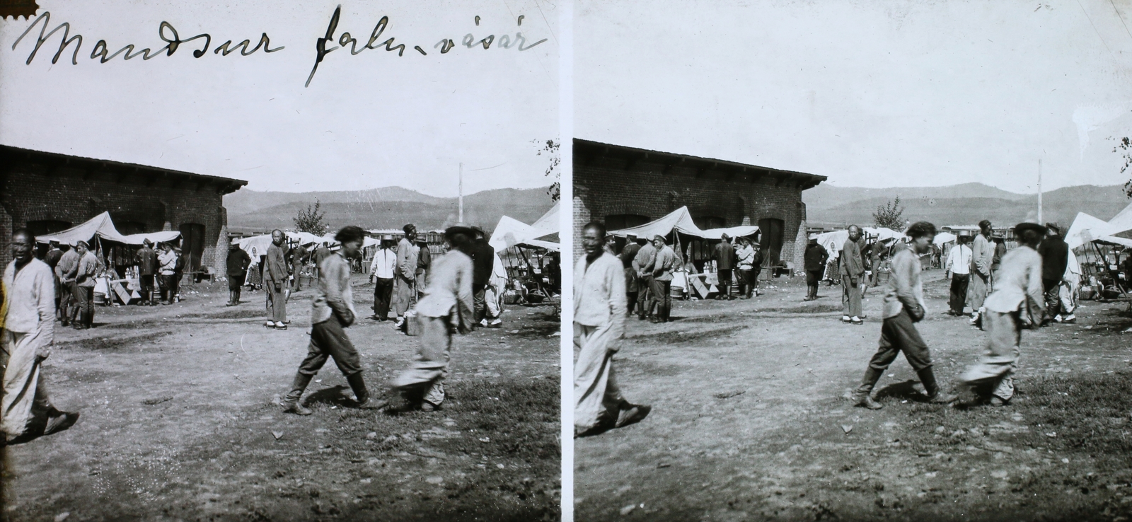 China, untitled, falusi vásár., 1910, Magyar Földrajzi Múzeum / Károssy Csaba, stereophoto, Fortepan #95268