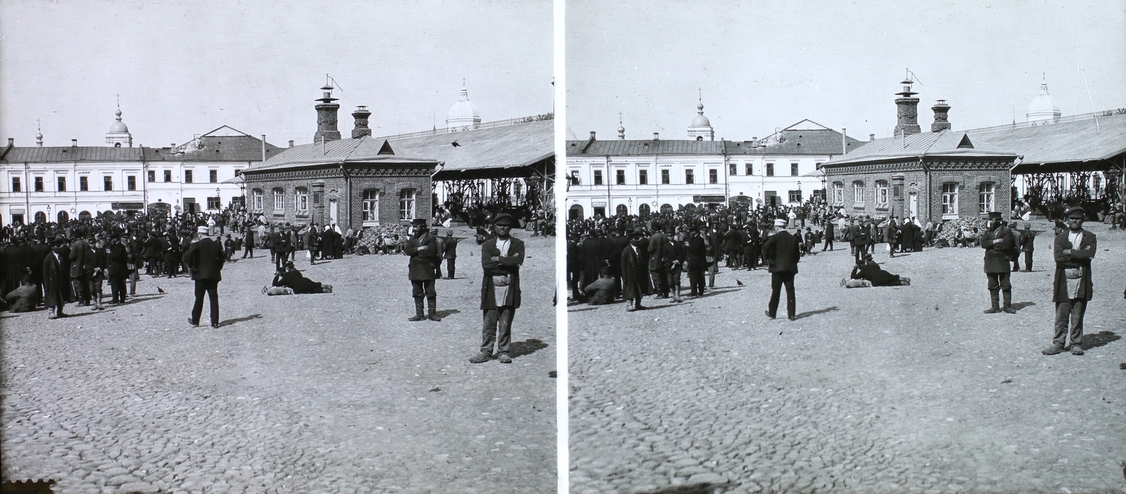 Oroszország, Moszkva, Hitrov tér., 1910, Magyar Földrajzi Múzeum / Károssy Csaba, piac, sztereófotó, Fortepan #95269